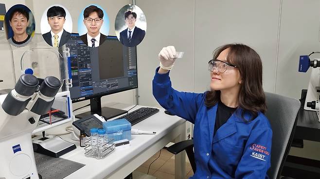 스스로 움직이는 세포로봇 개발한 KAIST 연구팀 왼쪽부터 최인성 교수, 이호재 교수, 한상영·임형빈 석박사통합과정, 김나영 박사과정 [KAIST 제공. 재판매 및 DB 금지]