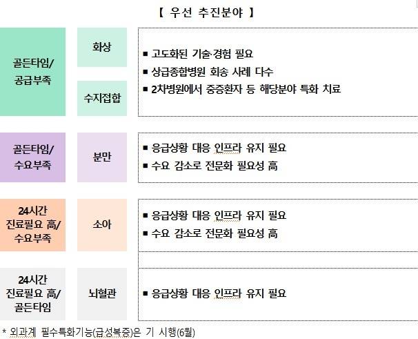 필수특화 기능 강화 지원 시범사업 우선 추진 분야 [보건복지부 제공]