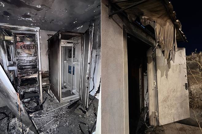 유대인 정착민이 방화한 이스라엘군 기지 [이스라엘군 제공. 재판매 및 DB 금지]