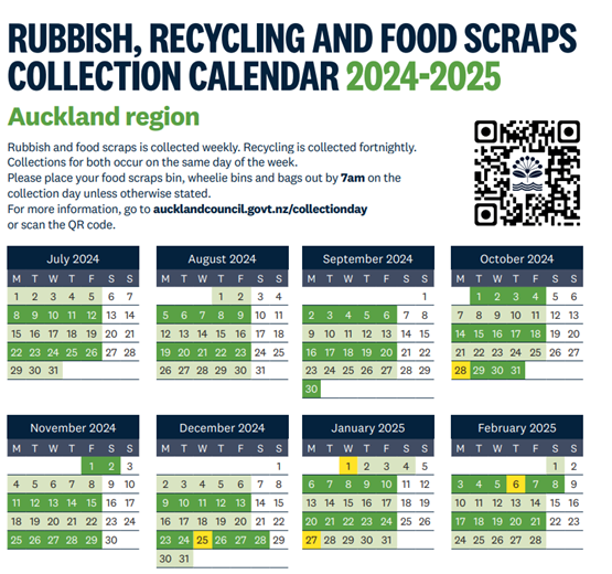 집 주소를 넣으면 확인할 수 있는 쓰레기 배출일 캘린더. / 사진=김소은,&nbsp; https://ourauckland.aucklandcouncil.govt.nz/