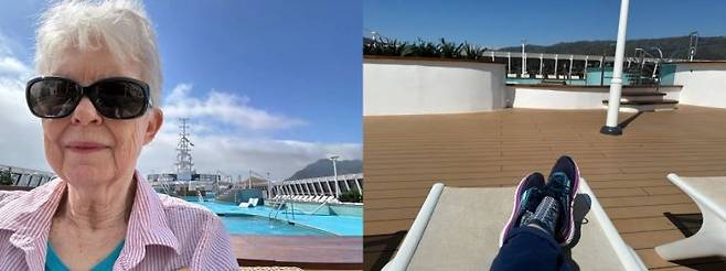 인생의 노년기를 크루즈에서 보내고 있는 샤론 레인. Sharon Lane