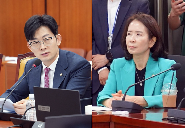 국회 과학기술정보방송통신위원회 소속 국민의힘 박충권(왼쪽) 의원과 최수진(오른쪽) 의원.<박충권·최수진 국회의원 페이스북 사진 갈무리>