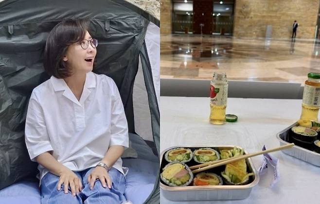 국회 본청에서 농성 중인 나경원 국민의힘 의원. /출처=나경원 인스타그램, 사진=뉴시스