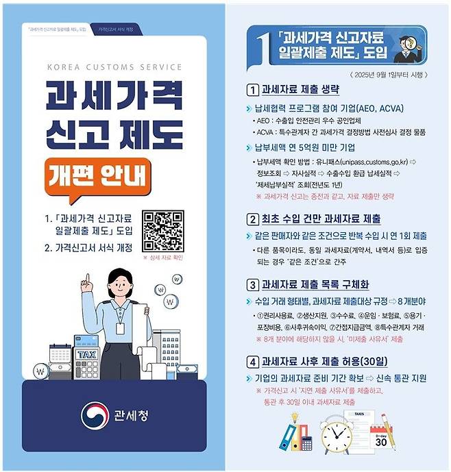 '과세가격 신고 제도 개편 방안' 리플릿