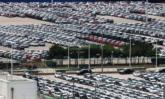 6월 30일 경기도 평택항에 수출용 자동차가 세워져 있는 모습. 연합뉴스