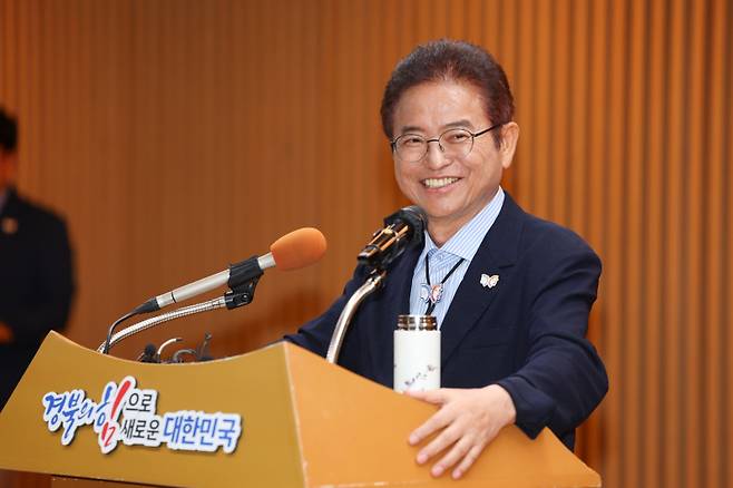 암 투병 중인 이철우 지사가 33일 만에 공개 석상에 모습을 보였다. 경북도 제공