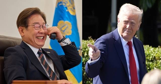 이재명(왼쪽) 대통령과 도널드 트럼프 미국 대통령. 연합뉴스, AP