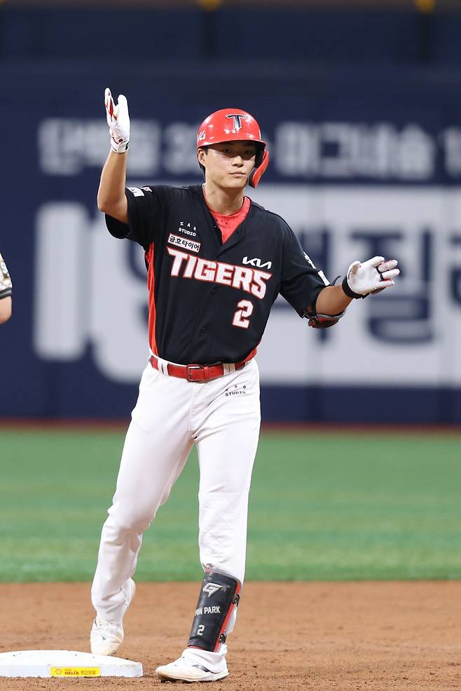 KIA 박민은 사구 트라우마를 극복하고, 타석에서 결과를 만들어내고 있다. 박민의 활약은 내야진에 큰 힘이 되고 있다. 사진제공｜KIA 타이거즈