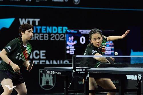 WTT 자그레브 대회 여자복식의 유한나(왼쪽)와 김나영 [WTT 인스타그램 캡처. 재판매 및 DB 금지]
