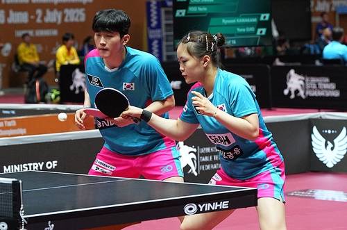 최지욱(왼쪽)과 유예린 [대한탁구협회 제공. 재판매 및 DB 금지]