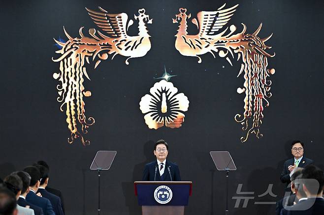 이재명 대통령이 4일 서울 여의도 국회에서 제21대 대통령 취임사를 하고 있다. 2025.6.4/뉴스1 ⓒ News1 국회사진기자단