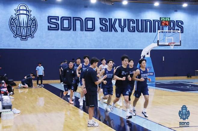 홍천 소노 리조트에서 훈련 중인 소노 선수단. 사진제공=고양 소노