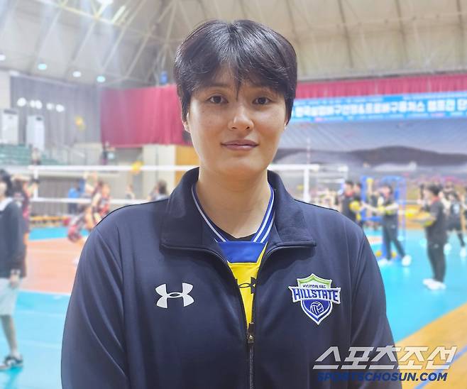 2일 경기 후 취재진과 인터뷰하는 김희진. 단양=이종서 기자