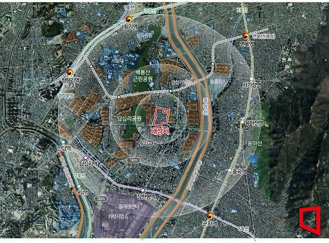 장안동 134-15 일대 위치도. 서울시 제공