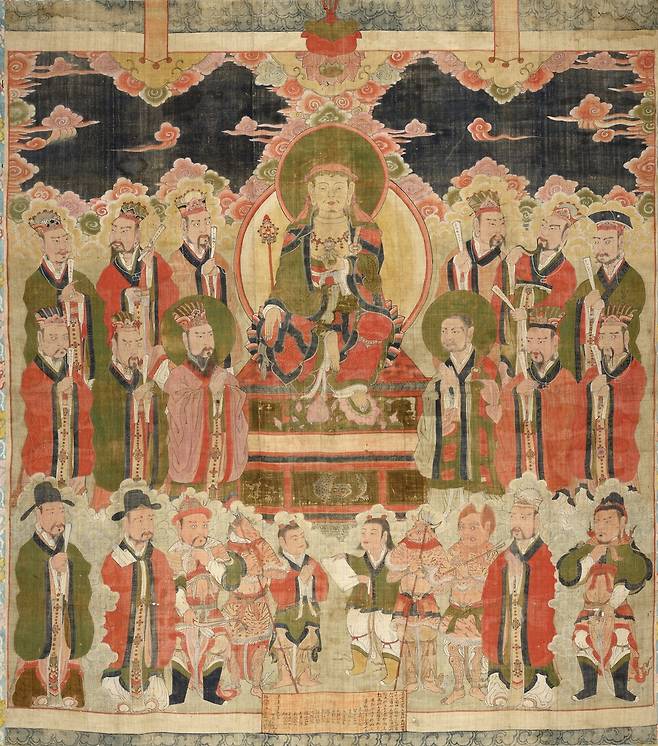 일본의 스오코쿠분지(周防國分寺)가 소장한 불화 ‘지장시왕도’. 국립중앙박물관 제공