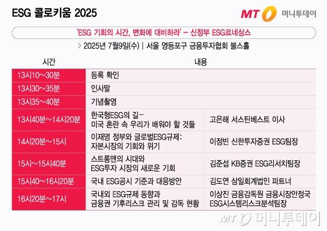 ESG 콜로키움 2025./그래픽=윤선정 디자인 기자