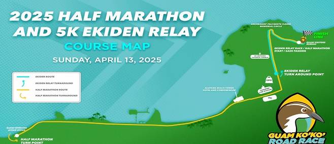 괌 하프마라톤은 해변길을 따라 이어지는 코스로 구성됐다.