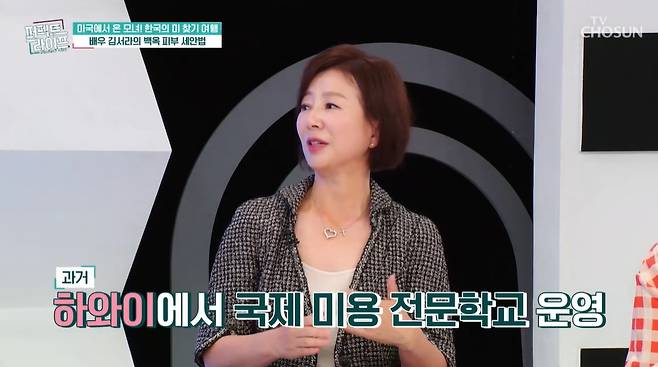 배우 김서라가 결혼 후 미국 하와이에서 살며 피부 관리 학교를 운영한 적이 있다고 밝혔다. /사진=TV조선 '퍼펙트 라이프' 방송 화면