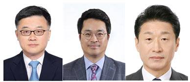 (왼쪽부터) 김정관 산업통상자원부 장관 후보자, 문신학 산업부 제1차관, 이호현 산업부 제2차관. (사진=산업부)