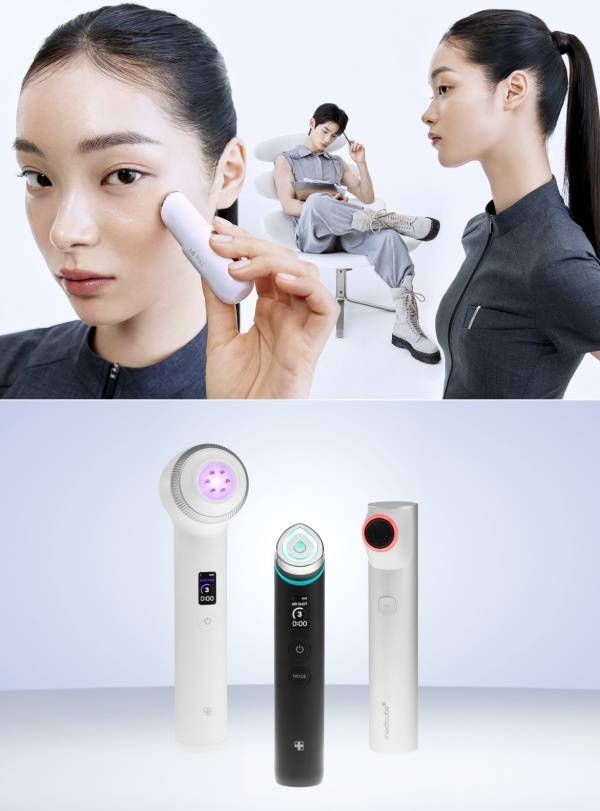 국내 뷰티 대기업인 LG생활건강이 뷰티 디바이스 시장에 본격 진출하면서 업계가 시장 판도 변화에 주목하고 있다. LG생활건강이 출시한 'LG 프라엘 수퍼폼 갈바닉 부스터'(위)와 에이피알의 뷰티 디바이스(아래). /각사