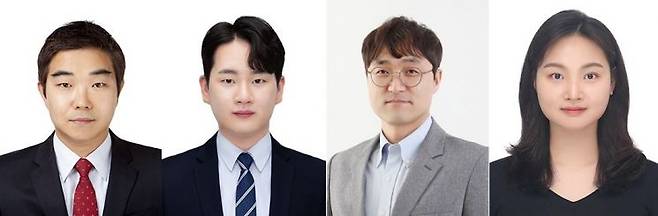 (좌측부터) 서울과학기술대학교 옥종걸 교수(교신저자), 김광준 박사과정(공동 제1저자),한국과학기술연구원 임매순 박사(교신저자), 노현희 박사 (공동 제1저자). 서울과학기술대학교