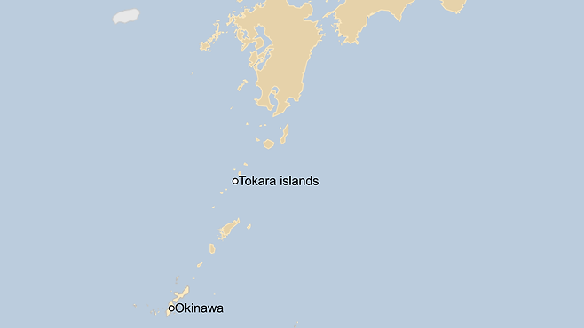 오키나와섬과 토키나와 열도 지도