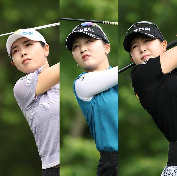 2025년 한국여자프로골프(KLPGA) 투어 제15회 롯데 오픈에 출전하는 이가영, 이예원, 고지우 프로. 사진제공=KLPGA