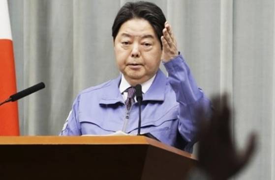 하야시 요시마사 일본 관방장관. AP=연합뉴스