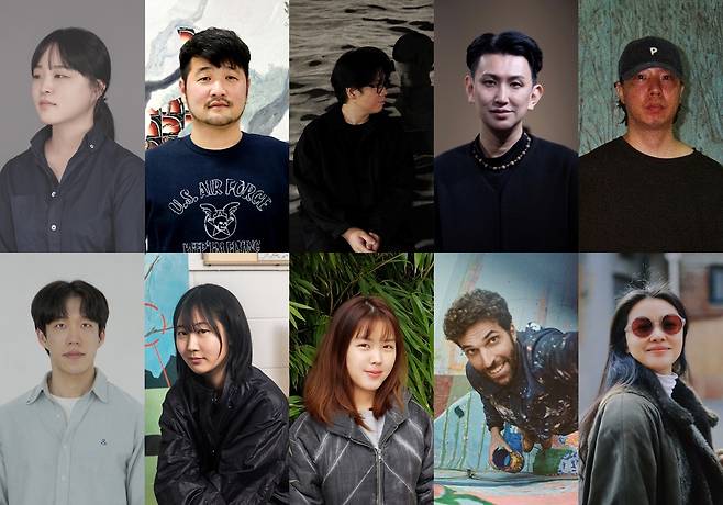 키아프 하이라이트 세미파이널 작가 10인. 왼쪽 상단부터 시계방향으로 김아라, 김정인, 무나씨, 박그림, 박노완, 유 시아오, 지오프리 피통, 홍세진, 조은시, 이동훈.