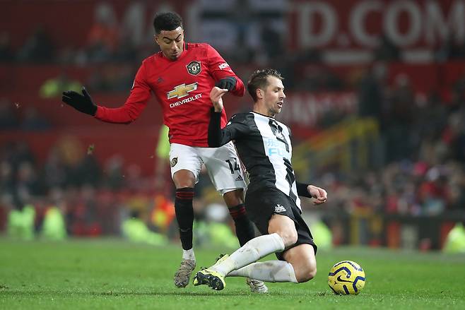 2019년 맨체스터 유나이티드 시절 뉴캐슬과 경기하는 제시 린가드.  게티이미지코리아