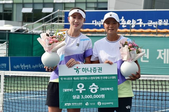 정효주(왼쪽)와 김나리. /사진=대한테니스협회 제공