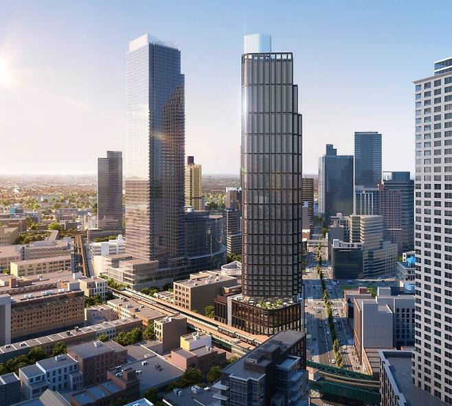 박화영 인코코그룹 회장이 뉴욕 롱아일랜드시티(LIC) 코트스퀘어(court square)에 추진하는 55층 럭셔리 콘도 이미지.(사진=인코코캐피탈.)