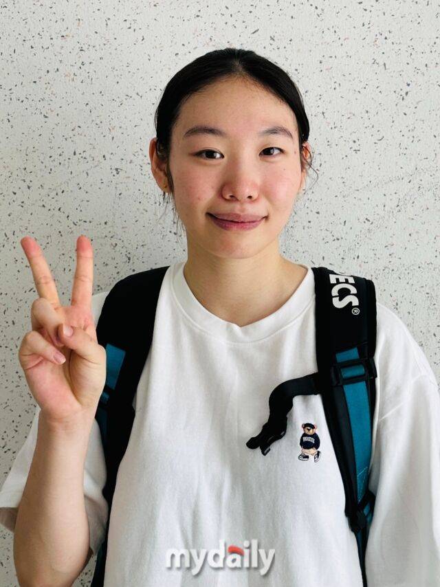 4일 충청북도 단양에서 펼쳐진 ‘2025 한국실업배구&프로배구 퓨처스 챔프전 단양 대회’에서 인터뷰를 진행한 GS칼텍스 이윤신/최병진 기자