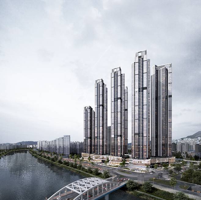 '르엘 리버파크 센텀' 투시도. 롯데건설 제공