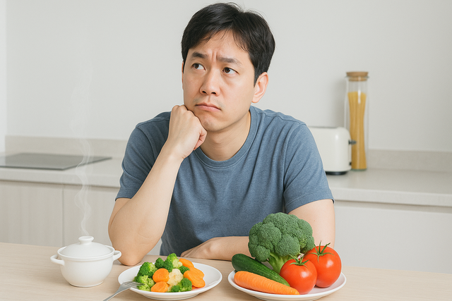 통상 익힌 채소가 소화가 더 잘되고 잔류농약 등이 제거돼 더 안전하게 섭취할 수 있는 것으로 알려져 있지만, 일부 채소는 생으로 먹어야 영양 섭취 측면에서 더 좋다. 사진은 기사의 특정 내용과 관련 없음. OpenAI DALL-E(ChatGPT 생성)