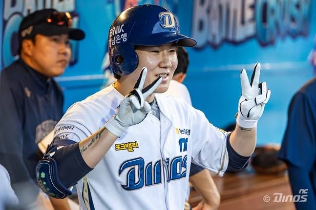 득점권 타율 1위를 달리고 있는 NC 박민우.
