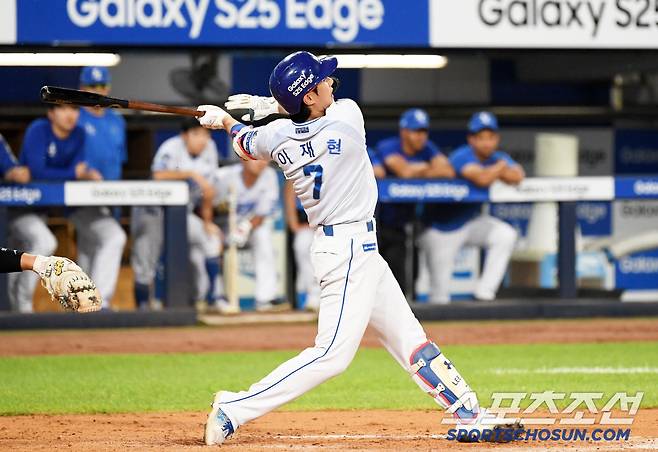 이재현의 홈런포가 터지면 삼성은 이겼다. 대구=박재만 기자 pjm@sportschosun.com