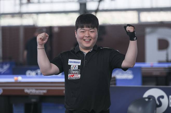 승리 후 환호하는 조명우. SOOP 제공