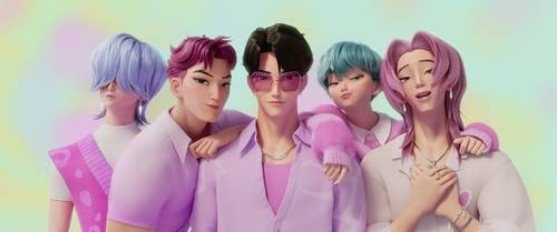 ‘케이팝 데몬 헌터스’ 속 보이그룹 사자 보이즈(사진=넷플릭스 제공)