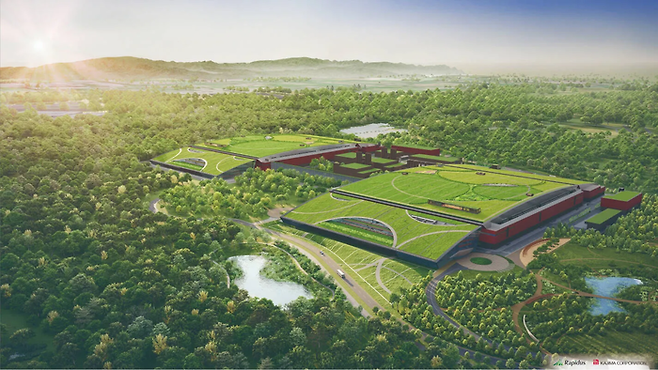 라피더스가 일본 홋카이도 신치토세 공항 인근에 짓고 있는 첨단 반도체 생산시설 조감도 [라피더스]