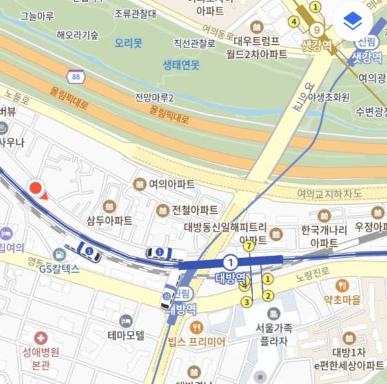 지하철 시간표보다 늦게 역에 도착하는 1호선 열차가 카카오맵 '초정밀 지도'에는 정확히 표시되고 있었다. /사진=카카오맵 캡처