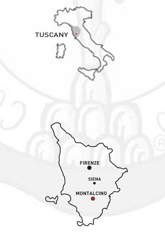 토스카나와 몬탈치노 위치. 브루넬로디몬탈치노협회