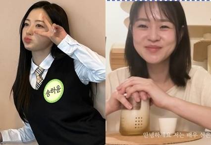 배우 송하윤(왼쪽)과 심은우. SNS, 유튜브 캡처