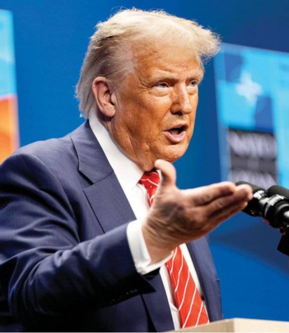 도널드 트럼프 미국 대통령이 6월 25일(현지 시간) 네덜란드 헤이그에서 열린 북대서양조약기구 정상회의 기자회견에서 “이란이 더는 핵 개발에 나서지 않을 것”이라고 밝혔다. 뉴시스