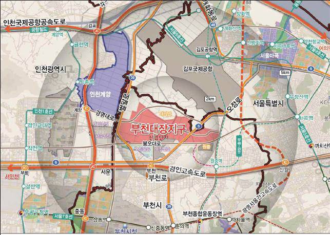 대장신도시 위치도. 사진=부천시청