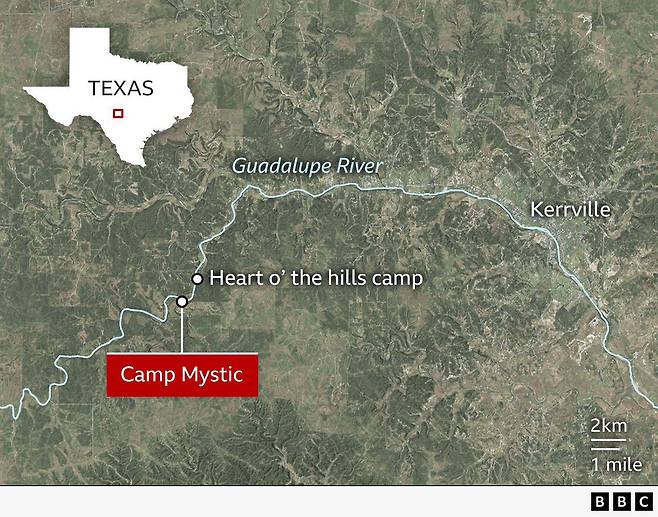 홍수 피해 지역 지도