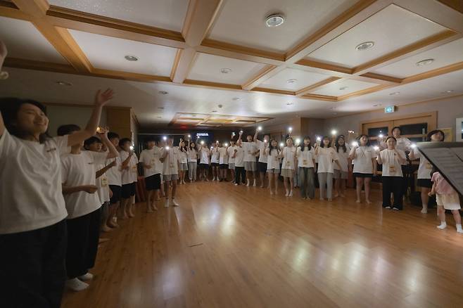 경북 김천의 더세움교회 청소년 수련회 장면. 더세움교회 제공