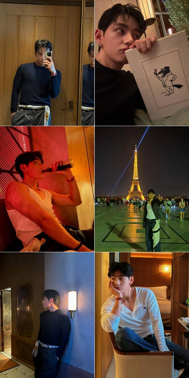 방탄소년단 뷔, LVMH 회장 환대→안나 윈투어 '보그 월드' 초청..셀린느 패션쇼 달궜다