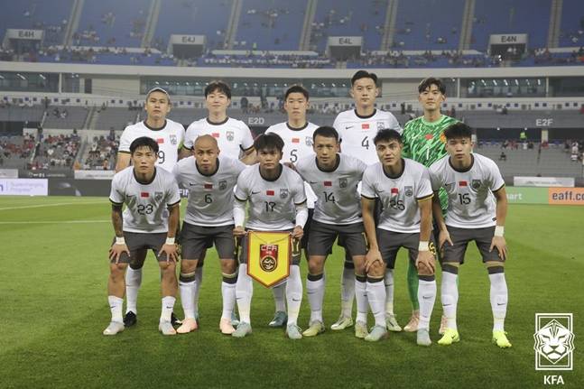 7일 한국전에 나선 중국 대표팀. /사진=대한축구협회