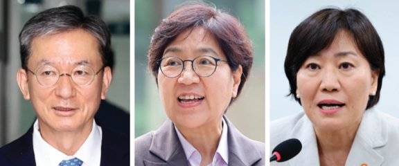 이재명 정부의&nbsp;첫 내각 인선이 마무리 단계를 밟고 있다. 왼쪽부터 정성호 법무부 장관 후보자, 정은경 보건복지부 장관 후보자, 송미령 농림축산식품부 장관. 뉴스1